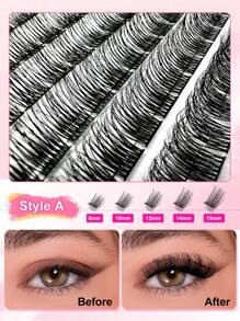 130 CHIẾC C/D-Curl 8-16MM Bộ dụng cụ nối mi tự làm Mi dưới Sách nối mi Mi dày, mềm, từng cụm, tạo nên hàng mi mềm mại, mỏng manh tự nhiên, Y2k Butterfly Elements Thẻ nền màu hồng, Keo dán mi tự làm lâu trôi tại nhà, Dụng cụ tẩy keo tự làm, Nhíp nối mi tự làm (Mi dưới + 50D) - màu đen - Xem 5