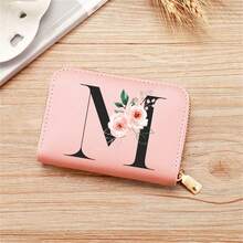 Ví đựng thẻ in chữ hoa nhỏ gọn & sang trọng - Da giả, Khóa kéo, Nhiều ngăn đựng thẻ và Ví đựng tiền xu - Hoàn hảo cho mục đích sử dụng hàng ngày, Sức chứa lớn và thanh lịch, Thiết kế tinh tế, Quà tặng cho phụ nữ - Hồng - Xem 12