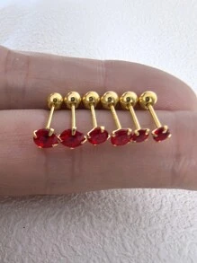 6pcs/Set Stainless Steel & Ear Bone Stud Earrings For Women