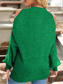 Blusa Suéter De Mujer Comodo Cuello V #SensaciónDelujo #EstiloRomanticoDeSanValentín - Verde - Ver 4
