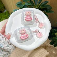 萌熊适用于Airpods Pro苹果蓝牙无线耳机保护壳1/2代3代耳壳 - 粉紅熊+掛件 - 查看 7