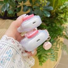 萌熊适用于Airpods Pro苹果蓝牙无线耳机保护壳1/2代3代耳壳 - 粉紅熊+掛件 - 查看 5