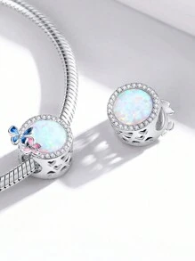 WOSTU Opal Series 1pc 925 Sterling Silver Cute Moon Cat/Dog Paw/Sun Charm Beads And Bear/Aurora Pony Charm Pendant For Girl&Women DIY Bracelet Necklace Jewelry Making Gifts - Multicolor - View 8
