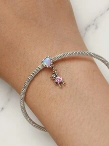 WOSTU Opal Series 1pc 925 Sterling Silver Cute Moon Cat/Dog Paw/Sun Charm Beads And Bear/Aurora Pony Charm Pendant For Girl&Women DIY Bracelet Necklace Jewelry Making Gifts - Multicolor - View 4