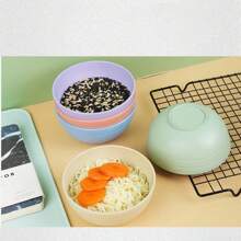 4 件套小麦秸秆纤维碗 宿舍家用防滑创意北欧风格米饭沙拉拉面汤碗套装 适合家庭聚会的餐具