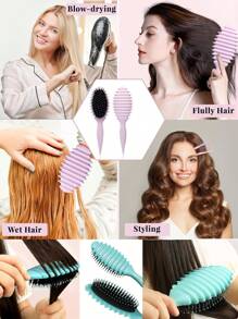1 件卷发造型刷，椭圆形梳子顶部，塑造和定义女性卷发，减少拉扯和卷发分离，适合女性、男性、老年人和儿童干湿使用。