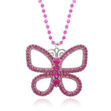 rongji jewelry 13 Going On 30 Large Butterfly Choker Necklace Bead Chain Crystal Butterfly Pendant Necklace For Women Elegant Costume Jewelry