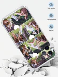 Customized Multi-Photo Couples, Family, Pet Loving Life Picture Frame Design Phone Case, Black Thick Soft TPU Anti-Drop Fit For A14/S24 Ultra/IPhone XR 13 14 15 16 Pro Max