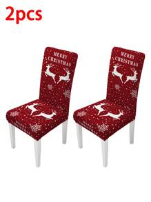 1/2/4/6pcs Christmas Fit Chair Covers, Dining Room Chair Covers, Stretchy Kitchen Chair Covers/Dining Chair Slipcovers, Removable & Washable, Suitable For Home, Hotel, Banquet - Multicolor - View 8