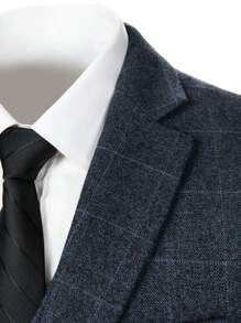 Traje de 3 piezas de hombre Furuyal: Blazer, chaleco y pantalones, corte slim, estampado a cuadros, para fiestas, bodas, negocios y ocasiones formales, tallas XS-3XL, color gris oscuro