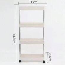 Simple 4-Tier Shelving Unit, Landing Rack With Wheels, Fits Corners And Crevices To Save Storage Space - White - View 7