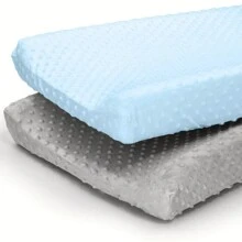 2 件装尿布垫套超柔软 Minky Dots 毛绒尿布台套透气尿布台床单可擦拭尿布垫套适合男宝宝女宝宝情人节最爱