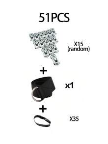 51 件创意 DIY 多功能随机赛车街头服饰派对涤纶女士装饰腰带，时尚日常穿着 - 51PC銀色賽車 - 查看 9