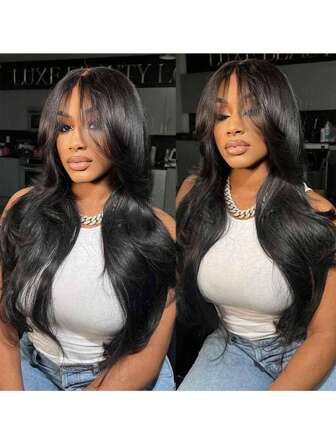 万圣节化妆舞会 36 英寸折扣 13x4 大波浪蕾丝假发 人发密度 180% 天然黑色透明蕾丝假发 预拔发际线 婴儿头发 适合女性 自然美丽的鲍勃假发 8-16 英寸波浪蕾丝前假发 - 180% 密度 13x4 预拔波浪蕾丝前假发 适合人发