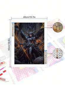 5D DIY 钻石画套装 - 个性化女性风景马赛克钻石艺术套装，适用于家居室内墙面装饰 - 黑色 - 查看 3