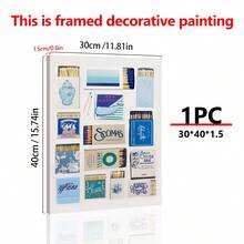 1 幅帆布挂画，蓝色海岸牛仔火柴盒复古艺术海报，流行壁画帆布印刷波西米亚风格，现代简约画适合家庭装饰、卧室、客厅宿舍装饰、礼物 - 彩色 - 查看 15