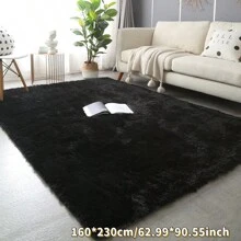 D35 High Resilience Foam Upgraded Black Carpet, Room Decoration Carpet For Living Room, Bedroom, Large Rug Mat