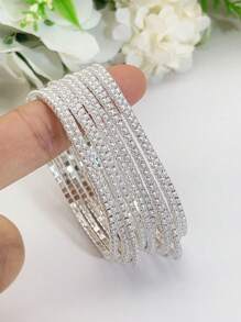 1 Set di braccialetti con perle sintetiche, estremamente delicati, adatti per le donne
