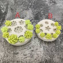 1 Pc Succulent Plants Pattern Silicone Mold Resin Mold DIY 2.3in/2in - Light Grey - View 1