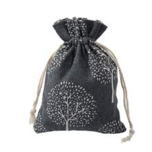 5 piezas Bolsas de regalo con cordón personalizadas y creativas, bolsitas de lino con estampado vintage para joyas, sacos de arpillera de paquete aromático