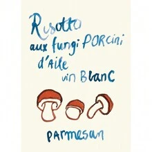 1 件食物早餐俱乐部海报意大利烩饭牛肝菌羊角面包印刷品帆布画趣味咖啡馆海报墙壁艺术图片适用于厨房装饰帆布，无框