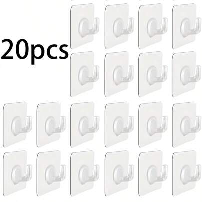 1/10/20pcs, Acrylic Transparent Hooks, Self-Adhesive Hooks, Traceless Adhesive Hooks, For Hanging Clothes, Towels, Keys, Sundries, For Use In Kitchens, Bedrooms, Bathrooms, Living Rooms