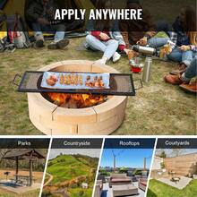 44" Rectangle Cooking Grate Fire Pit Grill Grate X-Marks Heavy-Duty Steel - màu đen - Xem 6