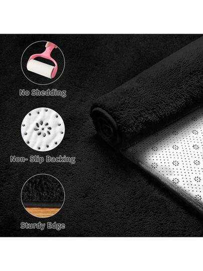 Short Pile Effen Tapijt Living Room Washable Zachte Non Slip Children's Girl Boy Bedroom Carpets Area Fluffy Mat view 4