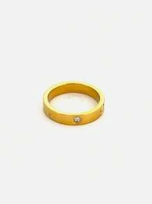 Monlansher 1 pezzo Anello semplice ed elegante in acciaio inossidabile di moda per donne, ipoallergenico e resistente alla corrosione