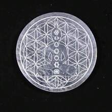 1PC 10CM Natural Crystal Selenite Slice Slab Sun Moon White Gypsum Charging Plate Cleansing Tree Of Life Energy Stone Meditation Divination Fengshui