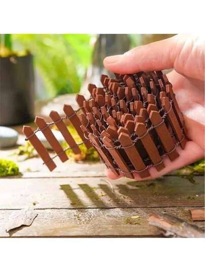 2/10/50PCS Mini Trästaket Miniatyrstaket För Fairy Garden Mikro Landskap Blomkrukor Tillbehör Ornament För Hem Rum Trädgård Julklapp