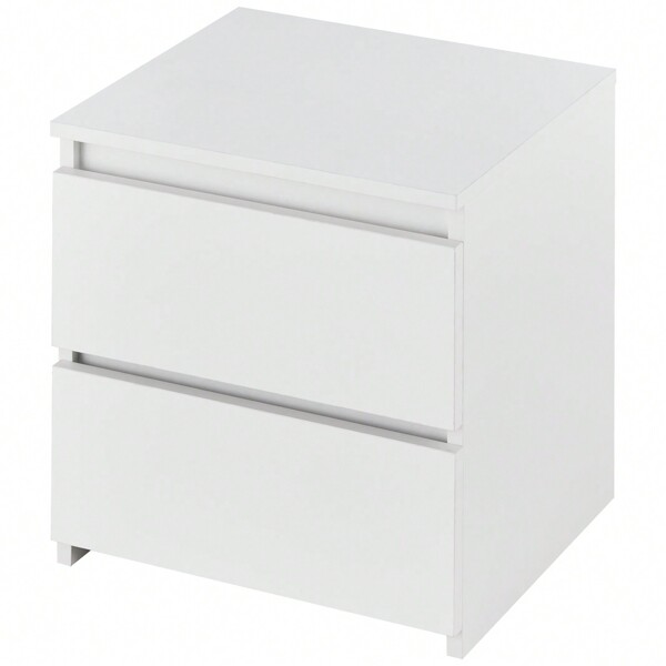 CLIPOP Table de chevet blanche, table d'appoint avec tiroir, armoire, commode, 2 tiroirs, en bois, pour chambre à coucher, salon, moderne et simple
