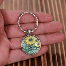 1 件向日葵休闲锌合金钥匙扣，适合所有季节 - 復古銀色 - 查看 6