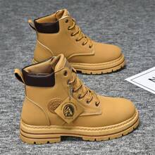 Men Vintage British Style Motorcycle Boots, Fashionable Versatile Hiking Boots, Casual Men Shoes, New Comfortable Sport Shoes, Anti-Slip Work Boots