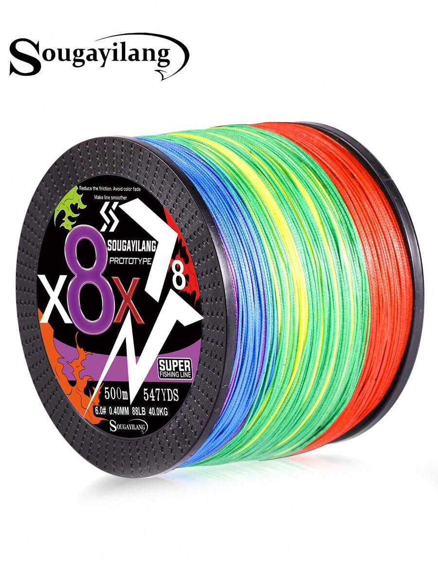 SOUGAYILANG 8-Strand Braided Fishing Line 100m/300m/500m Multi-Color Wear-Resistant Multi-Strand Fishing Line, Suitable For Saltwater And Freshwater Outdoor Fishing Accessories - Multicolor - View 1