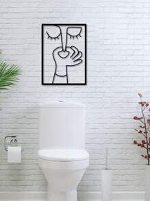 Unique Metal Portrait Toilet Wall Decor - Humorous Bathroom Sign, Minimalist Line Art Design, Bathroom Home Decor, Christmas, Women Art, Suitable For Home, Living Room, Patio Or Garden, Balcony - Multicolor - View 9