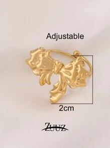 1pc Fashion Stainless Steel Rings For Women Bowknot Ribbon Style Adjustable Open Ring Female Jewelry Best Friends Gifts