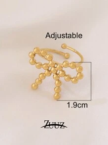 1pc Fashion Stainless Steel Rings For Women Bowknot Ribbon Style Adjustable Open Ring Female Jewelry Best Friends Gifts