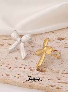 1pc Fashion Stainless Steel Rings For Women Bowknot Ribbon Style Adjustable Open Ring Female Jewelry Best Friends Gifts