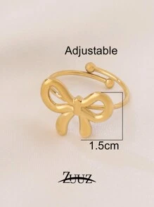 1pc Fashion Stainless Steel Rings For Women Bowknot Ribbon Style Adjustable Open Ring Female Jewelry Best Friends Gifts