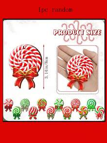 Đồ trang trí cây thông Noel bạc hà - Đồ trang trí gỗ bạc hà đầy màu sắc - Kẹo que - Đồ trang trí kẹo Giáng sinh - Đồ trang trí cây thông Noel treo bạc hà - Tiệc kẹo - Cây thông Noel - Nhiều màu - Xem 5