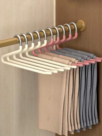 10 piezas/5 piezas/1 pieza Perchero para pantalones con forma de ganso antideslizante, organizador de armario con recubrimiento grueso sin costuras, percha de almacenamiento en el hogar con forma de Z, primavera, minimalista, para blusas de verano