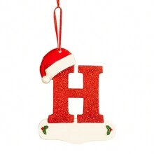 1 pieza Adorno colgante en forma de letra del abecedario A-Z para árbol de Navidad, 26 letras para decoración del hogar de Navidad y Año Nuevo, ornamento DIY de acrílico - Multicolor - Ver 22