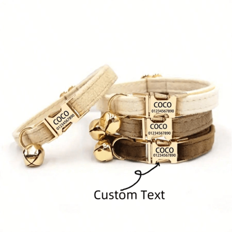 Customized Velvet Swan Cat Collar With Engraved Name Phone Cat ID Tag, Quick Release Buckle - Adjustable, Soft Pet Accessory For Small To Medium Cats And Dogs Ornamental, Engraved, Stainless, Cat Cuties, Unique, Customized Cat Tags Personalized Small, Personalized Cat Collar, Personalized Dog Collars Ideal Gifts Her, Family, Friends, Pet Lovers