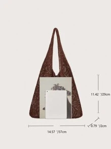 Women Hollow Knitted Shoulder Bag Simple Crochet Handbag Lightweight Casual Hollow Out Pattern Crochet Bag Vacation Style For Teen Girls Women College Students Perfect For College,Outdoors, Travel, Outings,Casual Vacation, Beach Bag, Shoulder Bag, Tote Bag, Perfect For Beach Vacation, Shopping, And Vacation Essentials, Eye-Catching Beach Bag Summer, Perfectly Matching With Crochet Set, Hottest Beach Bags For Women, Beach Necessities, Beach Essentials,Beach Stuff & Summer Essentials, Newest Holiday Bag , Crochet - Coffee Brown - View 6