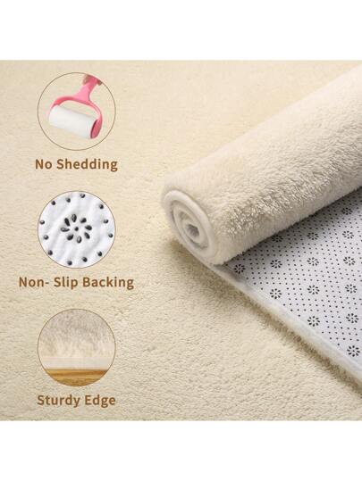 Short Pile Effen Tapijt Living Room Washable Zachte Non Slip Children's Girl Boy Bedroom Carpets Area Fluffy Mat view 4