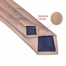 Edi Saraiva Premium Luxury Men's Silk Touch Polyester Tie - 淺粉色 - 查看 4