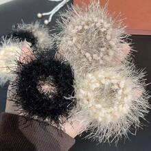 5 chiếc/gói phụ kiện buộc tóc bông bồ công anh, mũ đội đầu thanh lịch cho mùa thu/đông - 5 cái hỗn hợp màu sắc - Xem 4