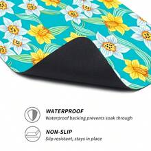 1 tấm thảm chống bụi máy giặt in hoa, tấm lót thấm hút nhanh khô, thích hợp cho máy giặt & máy sấy, thảm hiện đại tiện dụng cho phòng giặt và trang trí nhà bếp - Nhiều màu - Xem 2
