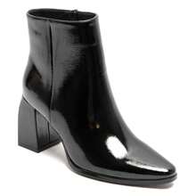 Black Patent Leather Square Heel Ankle Boots – Elegance And Modernity For Women - Black - View 4